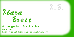 klara breit business card